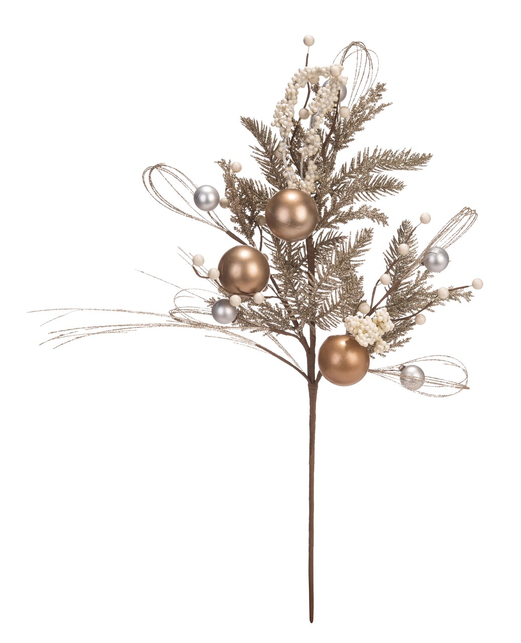 Transpac 28" Multicolor Christmas Holiday Metallic Spray, Foam Artificial Flower Stems, 28in Height, Indoor Use, Spot Clean